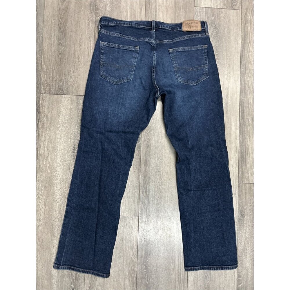 Levi Strauss Signature Jeans Mens Size 34x30 Blue Denim Relaxed Bootcut Blue Exc - Picture 4 of 4